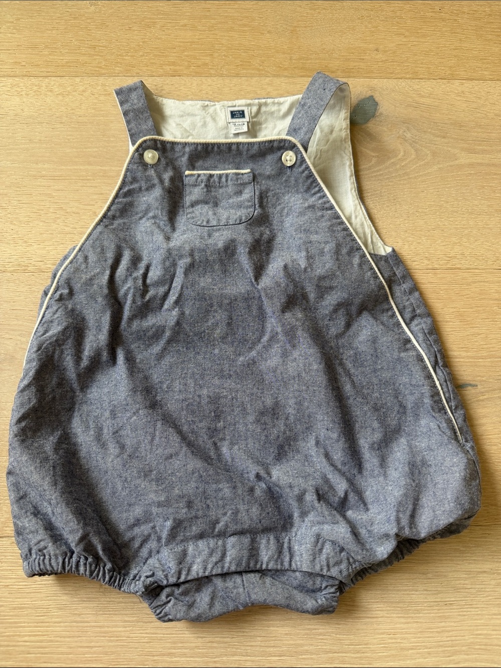 Janie and jack baby boy Chambray Romper - Blue sz 12-18 m